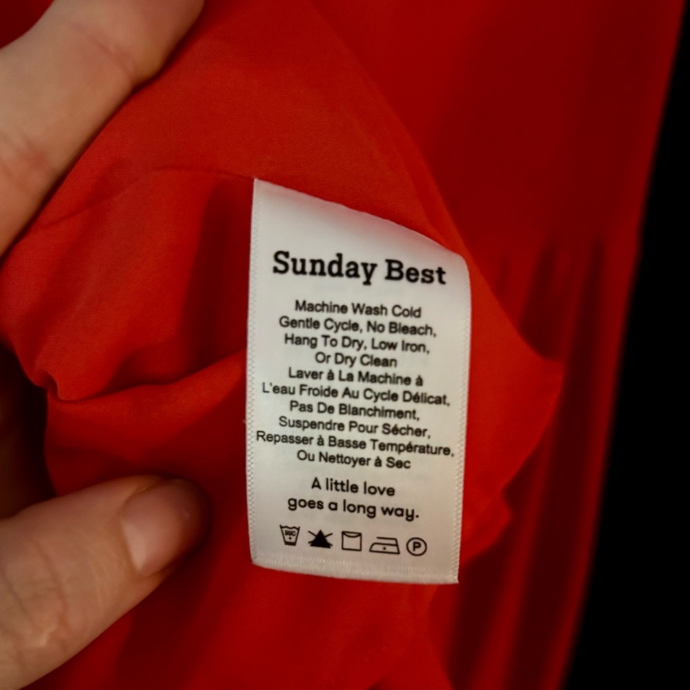 Anthropologie Sunday Best Chiffon Eyelet Dress in Poppy Red - Size Medium - Picture 3 of 9